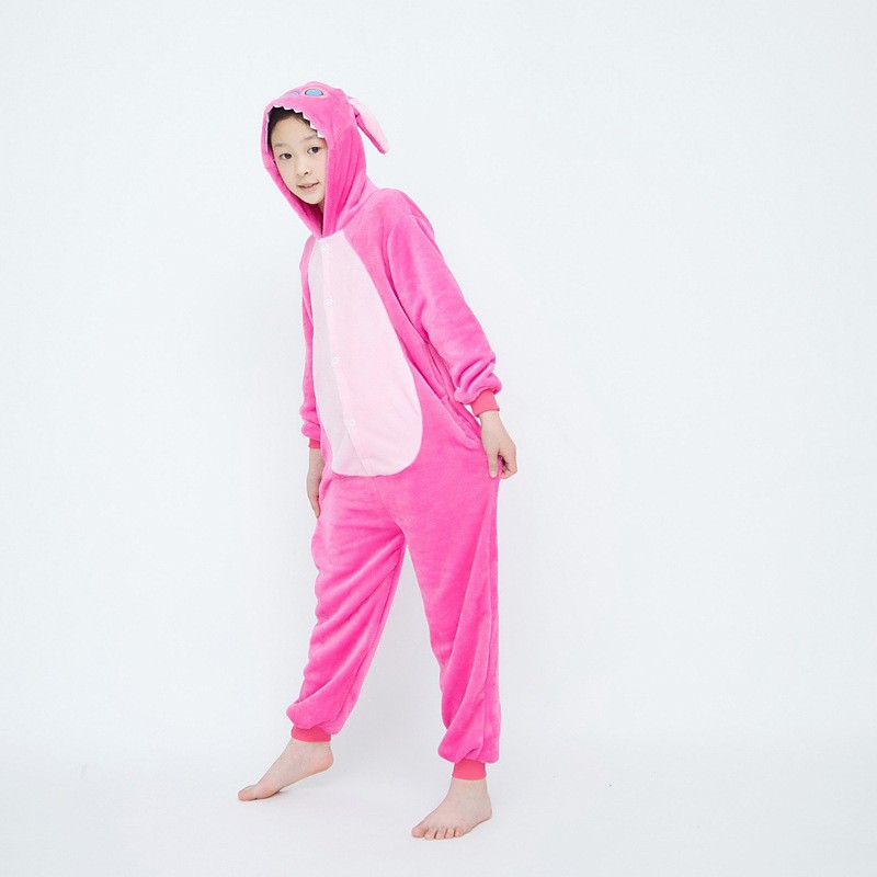 Transfronteriza de otoño e invierno de dibujos animados de animales pijamas de una pieza de franela engrosada versión higiénico kumamoto oso cálido homewear lote mixto