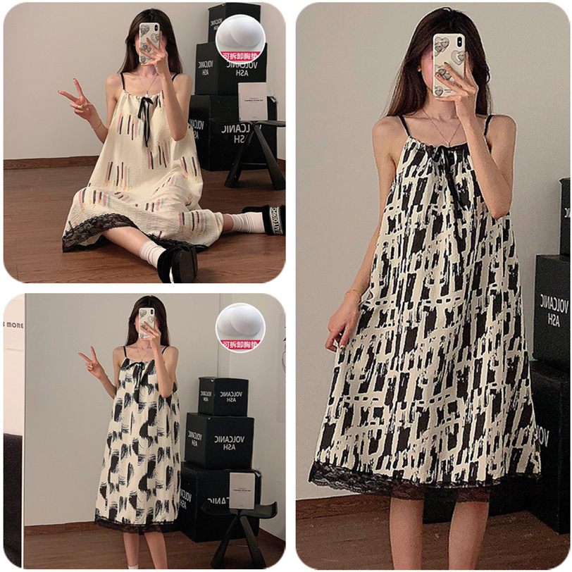 Pijamas de verano nubes de algodón falda delgada lindos arcos en relieve pijamas de mujer ropa casera casual al por mayor