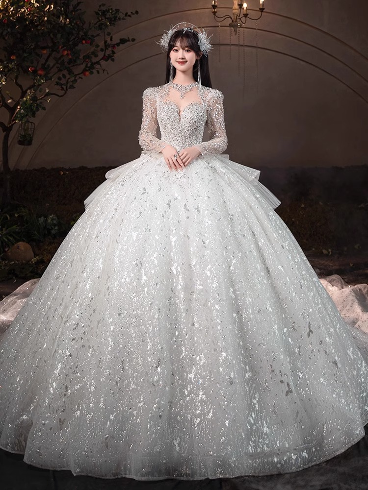French retro heavy industry wedding dress for women high-end 2025…