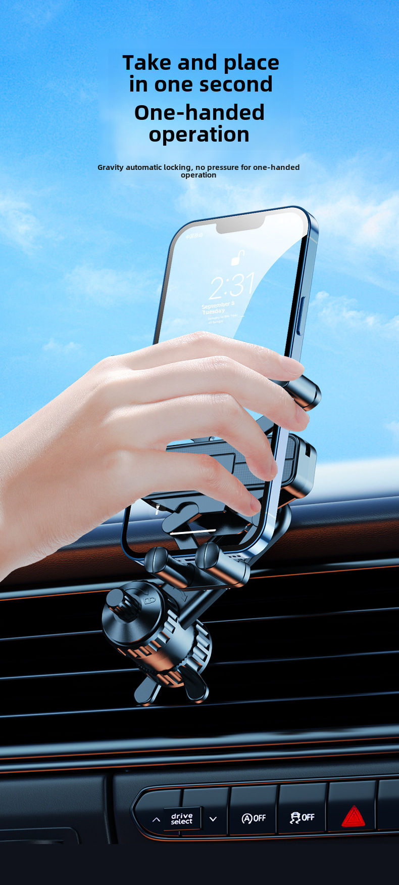 Auto handy halter halterung air outlet auto verlängerung stange haken halterung auto navigation handy halterung spezielle_voghion.com