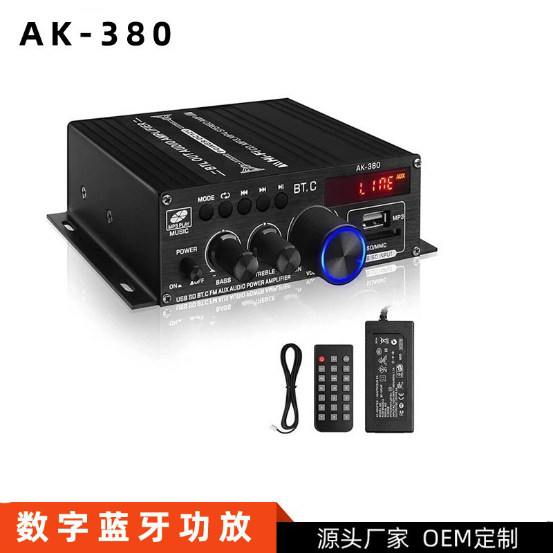 Hot Selling 2.0 Mini Car Bluetooth Amplifier Home 12V Hifi Amplifier Board Audio and Video Equipment