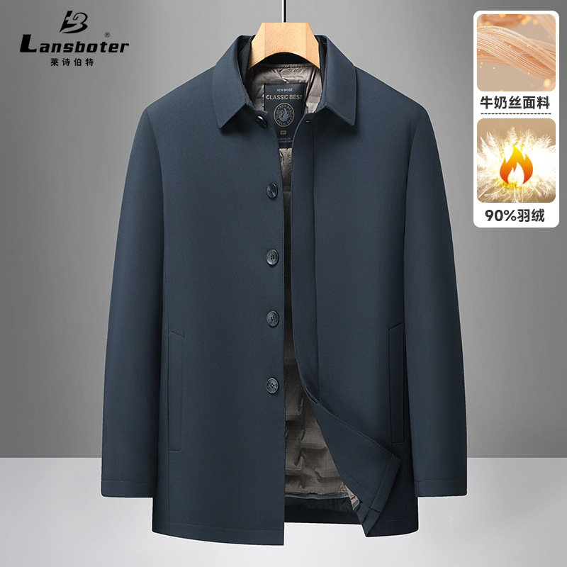 牛奶丝面料秋冬脱卸内胆男中年商务羽绒服新国标85白鸭绒羽绒外套|undefined