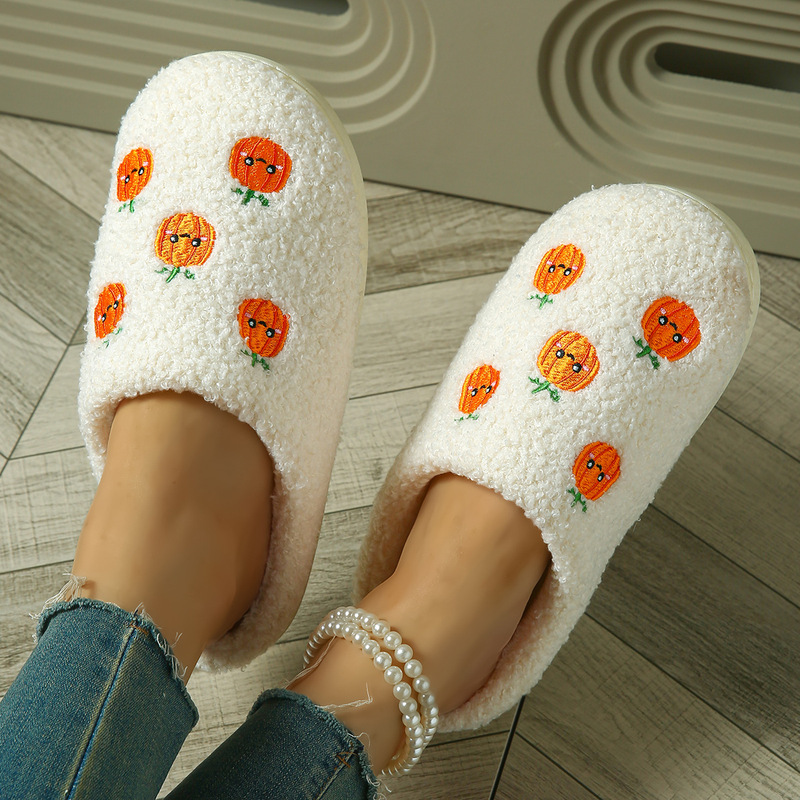 New Halloween Pumpkin Cartoon Warm Winter Cotton Slippers for Couples, Men and Women, Thick-Soled Soft Shoes, Thickened and Non-Slip for Women New Halloween Pumpkin Cartoon Warm Winter Cotton Slippers for Couples, Men and Women, Thick-Soled Soft Shoes, Thickened and Non-Slip for Women