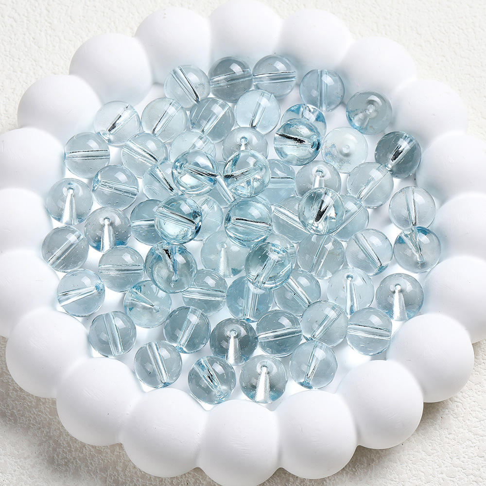 6 / 8 / 10mm esmaltado transparente esmaltado esferas de vidrio DIY joyas manuales pulseras material accesorio de collar image 12