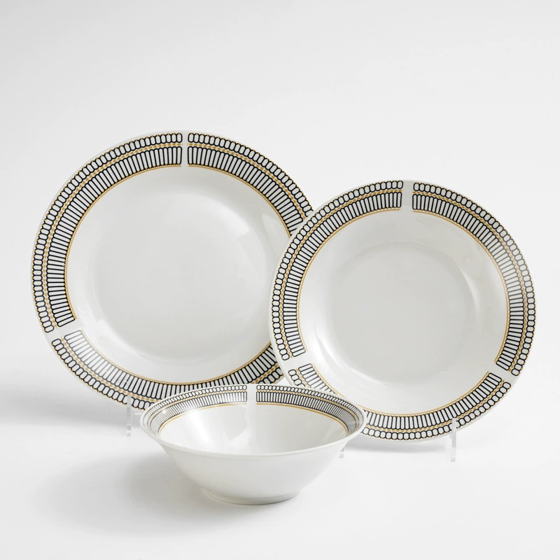 Ceramic sticker, tableware, set, dinner plate, soup bowl, 18 pieces