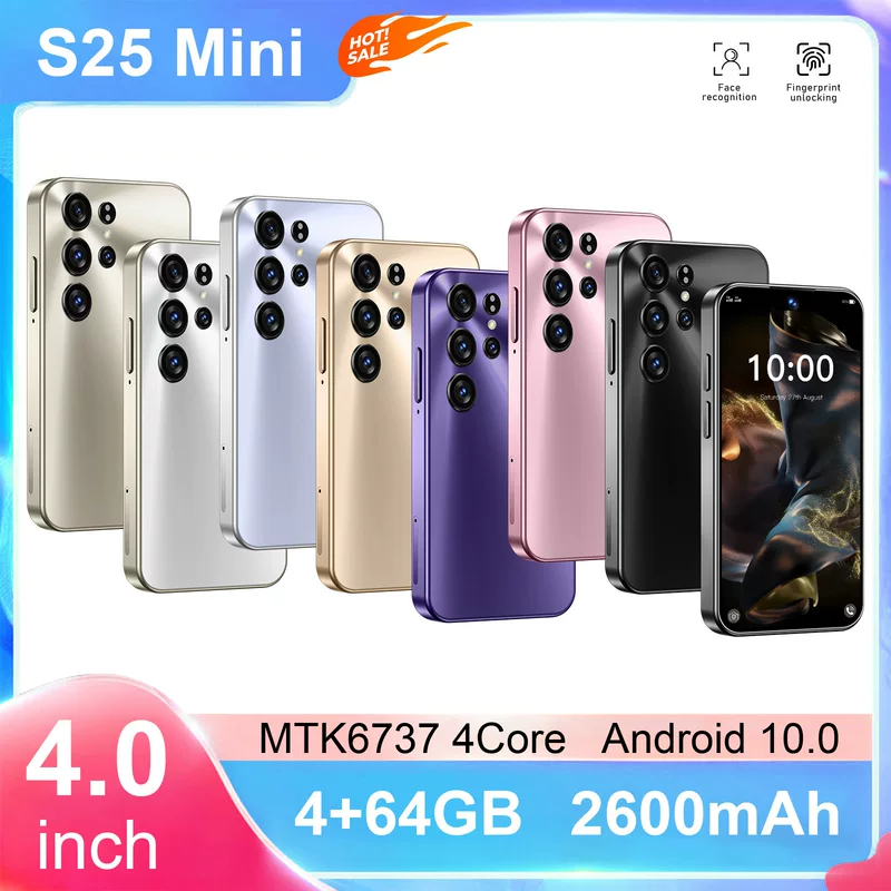 Перекрёстная торговля, мобильный телефон, S25, небольшой смартфон, 4 дюйма, 64 ГБ, Android