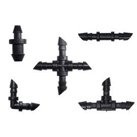 4/7毛管接头 毛管配件滴灌工具毛管弯头四通三通直通堵头