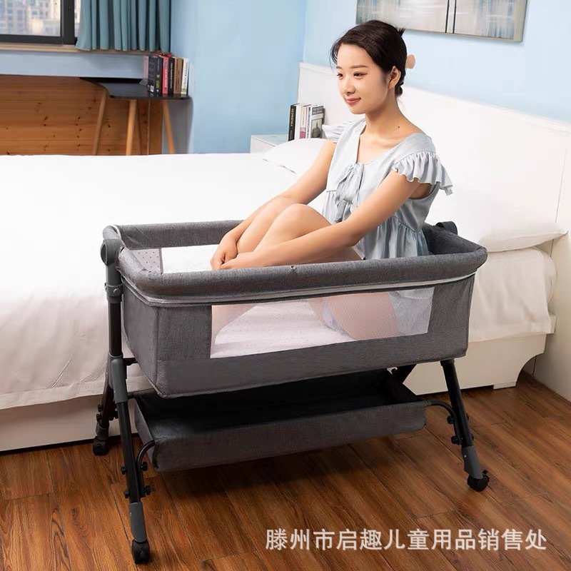 Cuna para bebé, plegable, multifuncional, portátil, cuna móvil, cuna para colocar junto a la cama, cuna para recién nacido, altura ajustable.