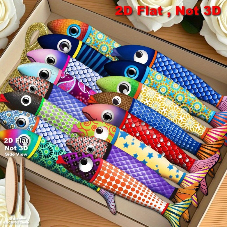 Cross-Border New 2D Plane 16-Piece Colorfulful Sardine Wooden Pendant Christmas Thanksgiving Halloween New Year Decoration Cross-Border New 2D Plane 16-Piece Colorfulful Sardine Wooden Pendant Christmas Thanksgiving Halloween New Year Decoration