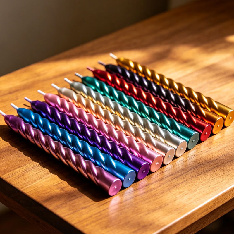 Velas en espiral de estilo europeo, de tallo largo y coloridas, al por mayor para uso doméstico, cenas románticas sin humo, decoración de bodas, velas personalizadas.