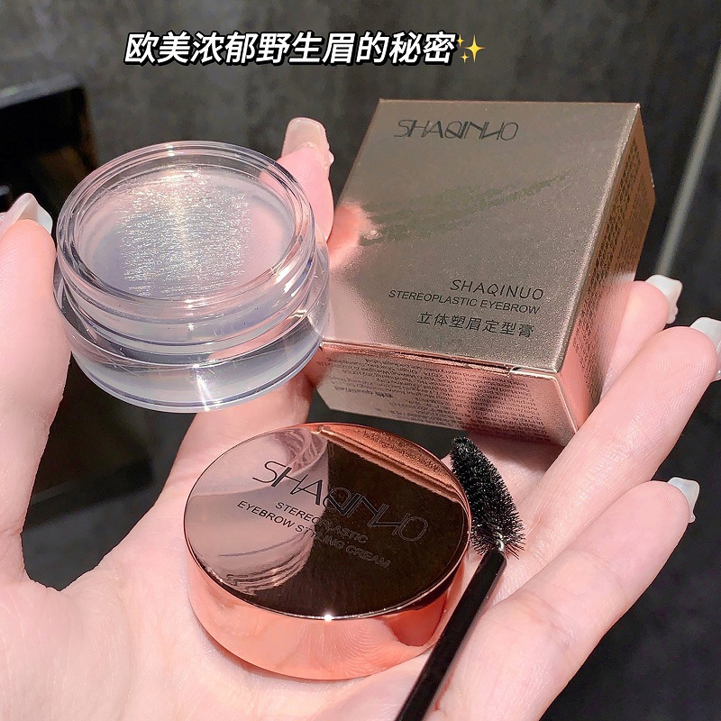 La crema de fijación de cejas plásticas estereoscópicas de Sakino es resistente al desvanecimiento, resistente al agua, secado rápido y duradero, sin quitar el maquillaje.