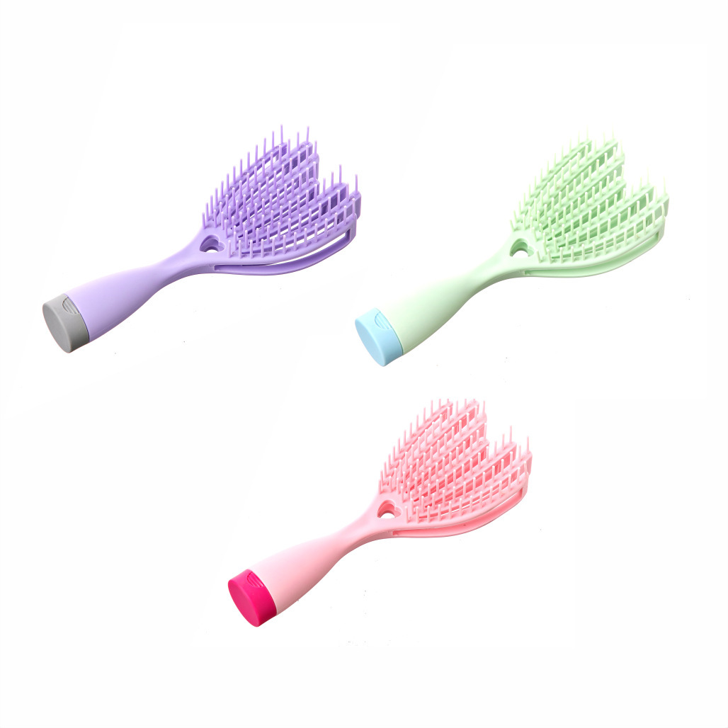 Portable Peine del Pelo elástico hueco mullido peine para las mujeres mojado y seco suave no anudado anti-estática peine masaje