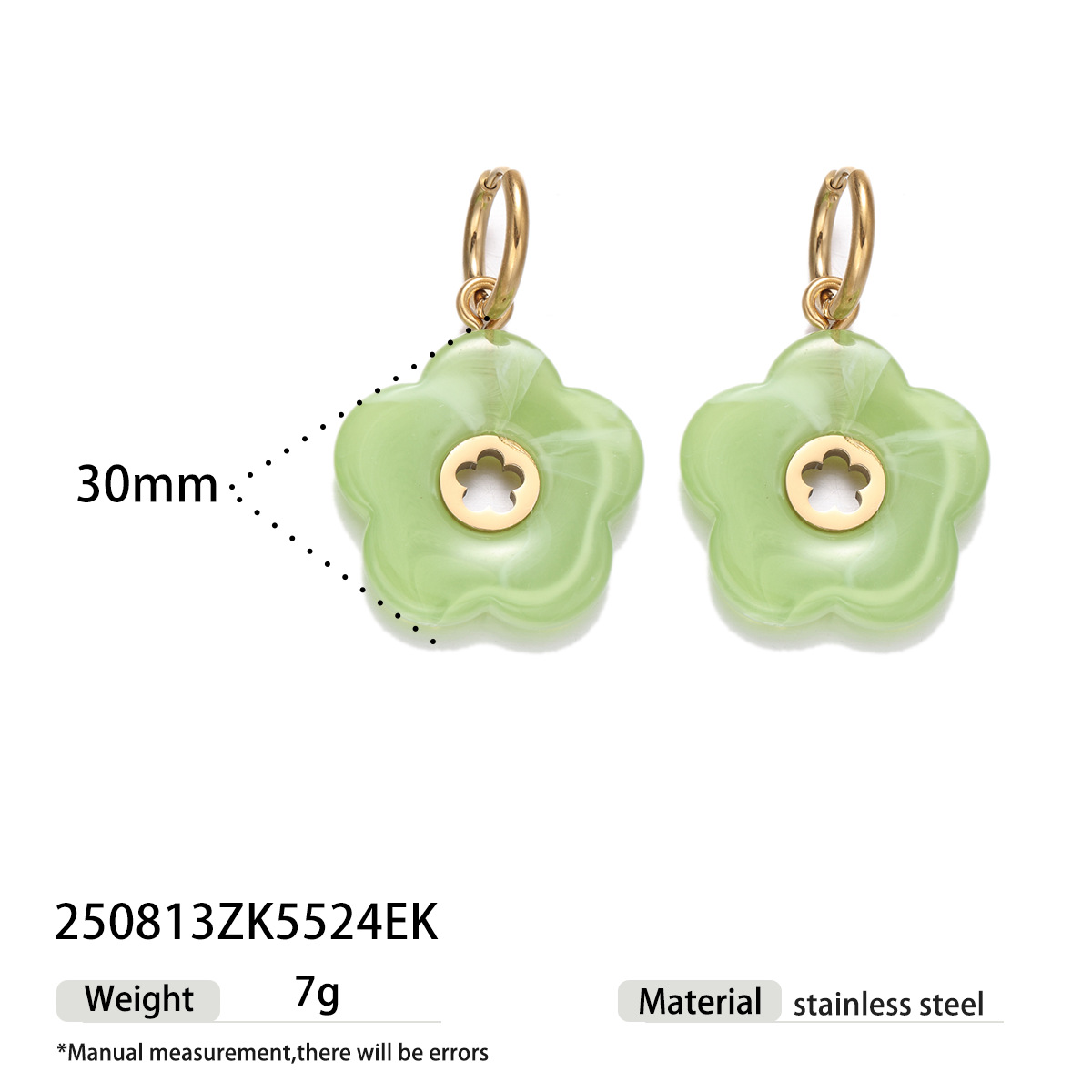 Alta Europa y América acero inoxidable ligero lujo alto sentido flores acrílico titanio joyería conjunto de aretes primavera y verano nuevos productos
