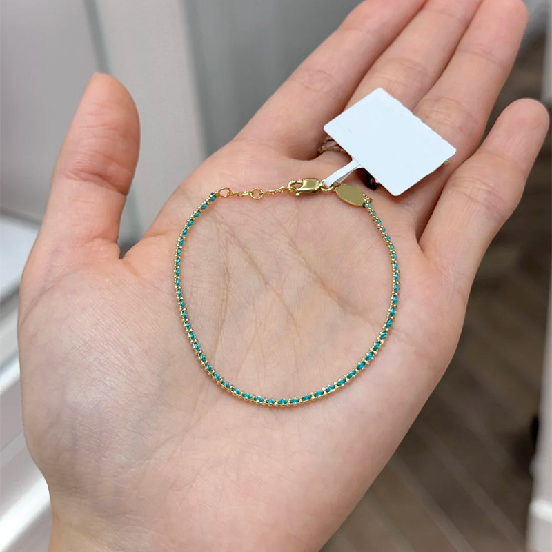 Xiaohongshu's Popular Mint Mambo Green Bracelet, Forest Style, Cool, High-End, Exquisite and Light Luxury Hand Jewelry, One Piece Drop Shipping