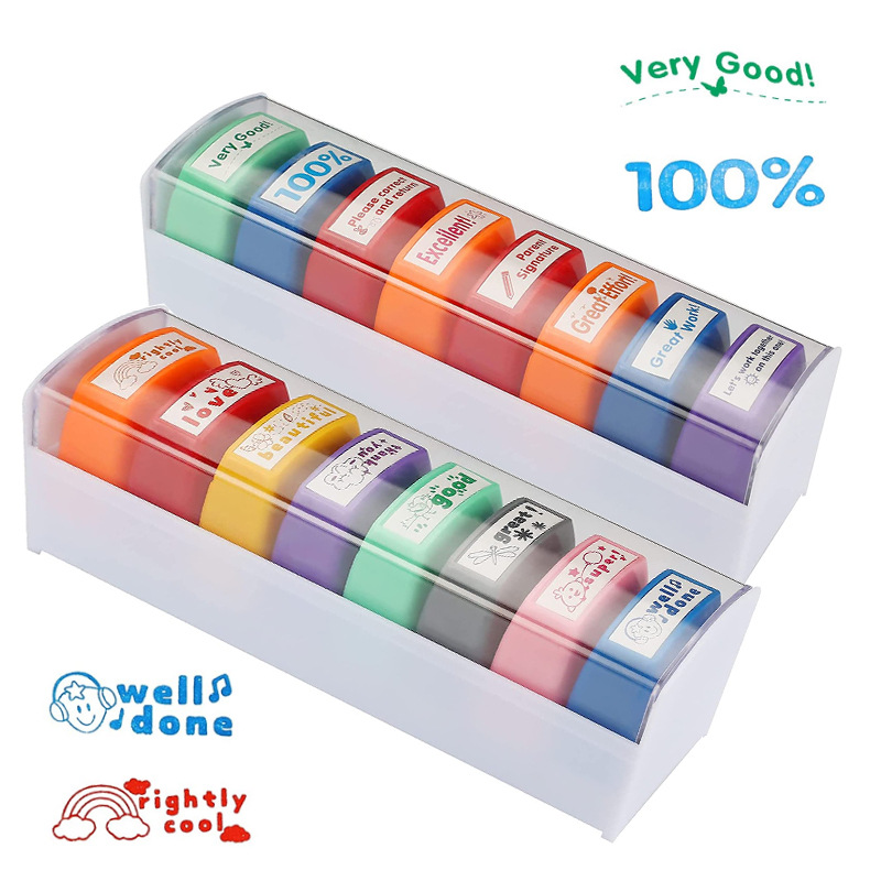 教师评语印章光敏印章英文教师鼓励印章套装个性印章定制