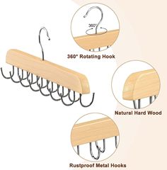 批發實木皮帶收納衣架服裝店吊帶領帶多功能掛鈎腰帶家用衣櫃帽子