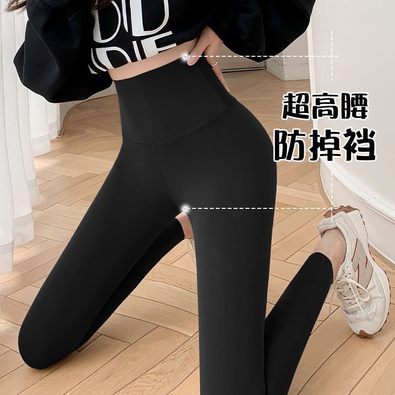 羊羔绒鲨鱼裤子外穿秋冬加绒加厚高腰打底裤女保暖显瘦瑜伽芭比裤