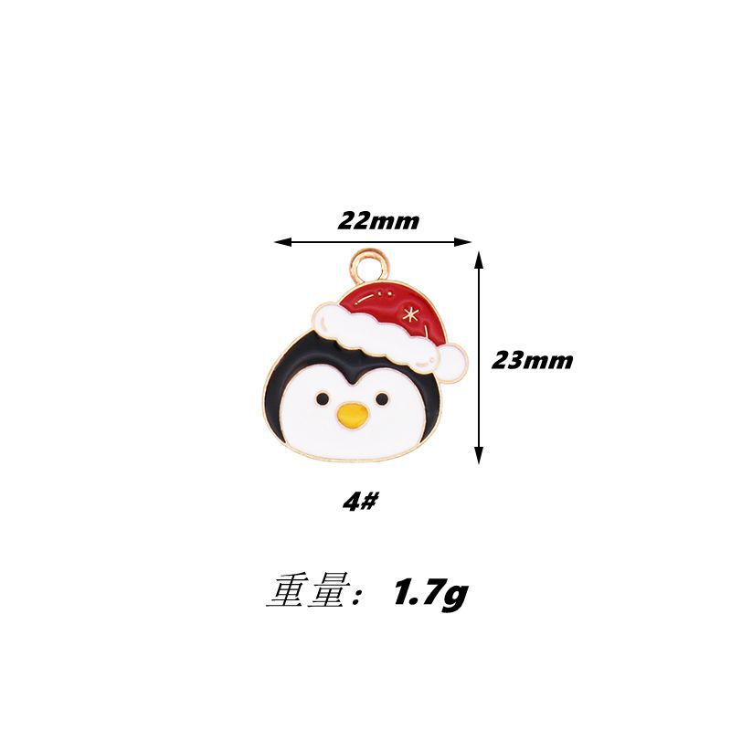 跨境圣诞节卡通DIY饰品配件滴油合金圣诞老人雪花麋鹿耳饰吊坠配|undefined
