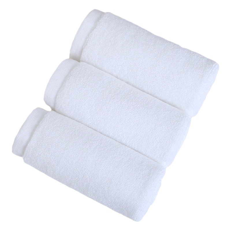 Factory wholesale cotton white small square towel 30*30 towel printed logo thick lint hotel towel