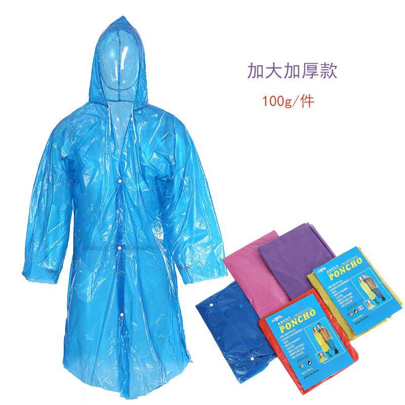 Factory wholesale increase thick men's and women's adult hat rope poncho buckle outdoor travel hiking disposable raincoat