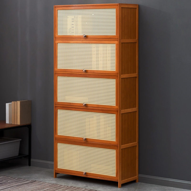 Bookshelf Bookcase Storage Rack with Cabinet Door Storage Cabinet Integrated Patch Cabinet Display Cabinet Floor-Standing Multi-Layer Living Room Storage Cabinet