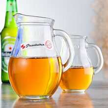 进口玻璃带把分酒壶分酒器洋酒小扎壶冷水壶批发创意饮料杯简约风