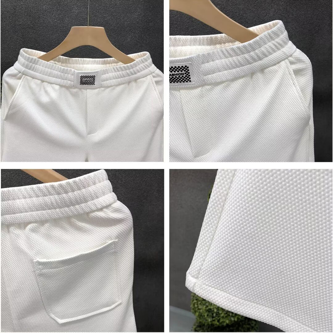 Pantalones cortos casuales de todo fósforo, pantalones de traje para hombre, pantalones de gofres de negocios, pantalones grandes rectos, comercio exterior transfronterizo de verano al por mayor