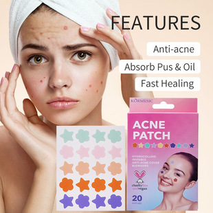 Kormesic Full English Cartoon Colorful Star Acne Patch Acne Patch Cross-Border Export Manufacturer Wholesale