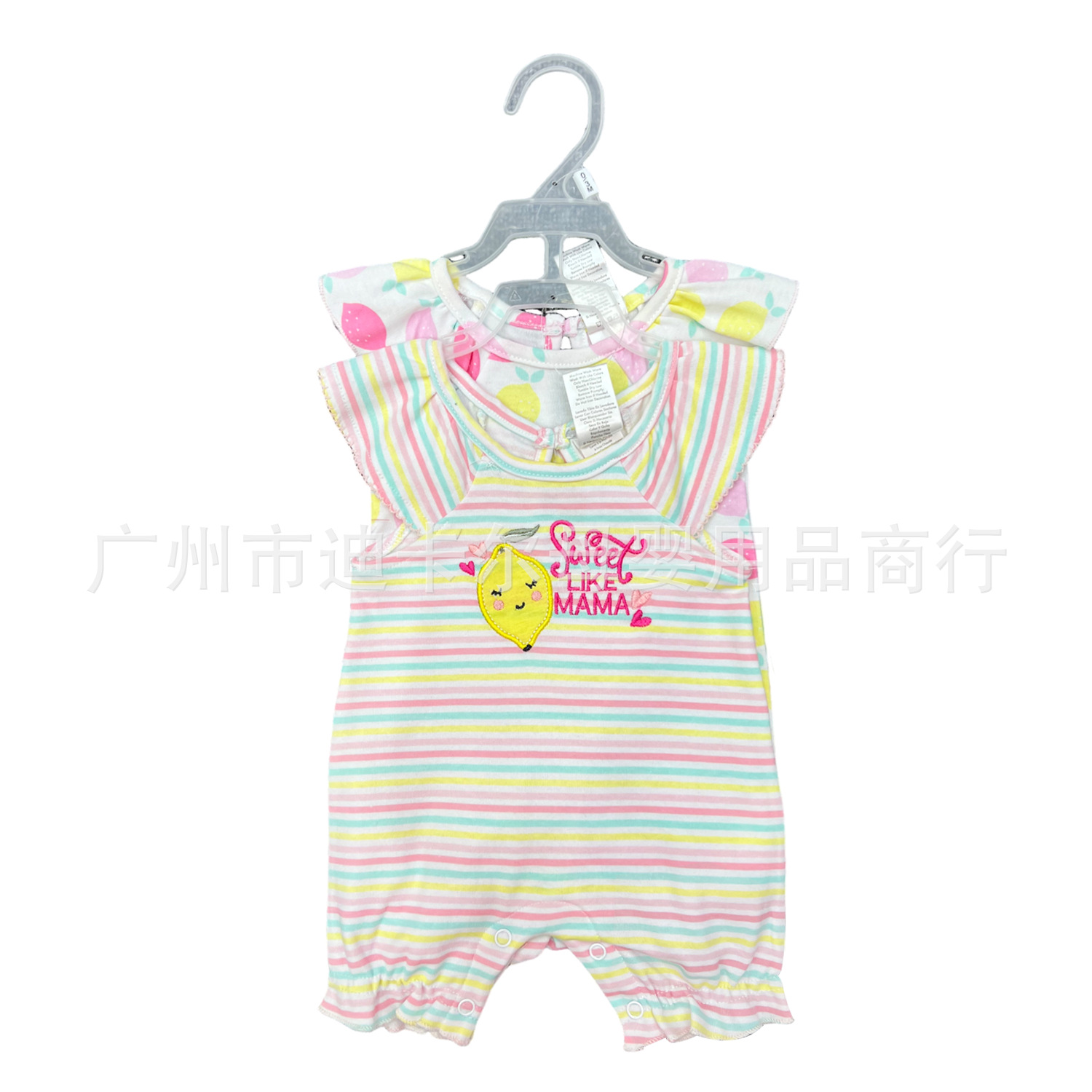 Ropa de Gateo para Bebés de 0 a 1 Año, Estilo Boxeador, Conjunto de 2 Piezas, Mameluco de Manga Corta, 2 Piezas, Venta al por Mayor para Comercio Exterior