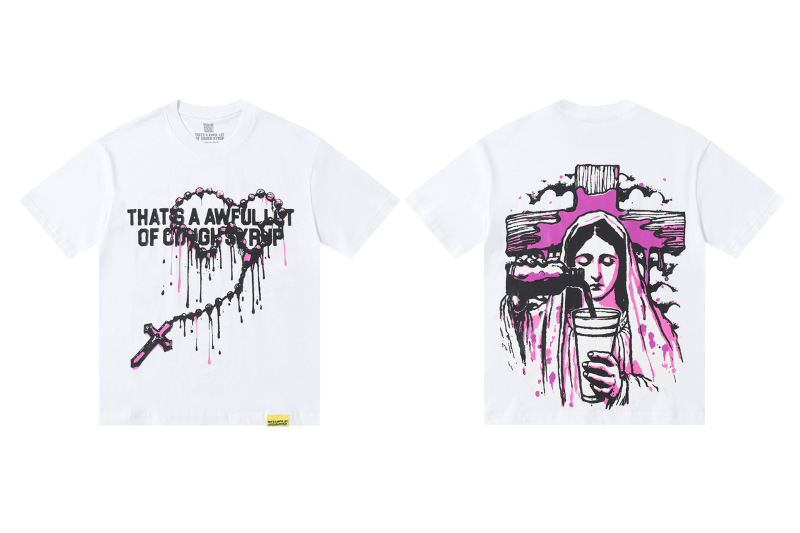 あれ。 SA AWFUL LOT OF COUGH SYRUP メンズ ヒップホップ ラップコラボ 半袖Tシャツ|undefined