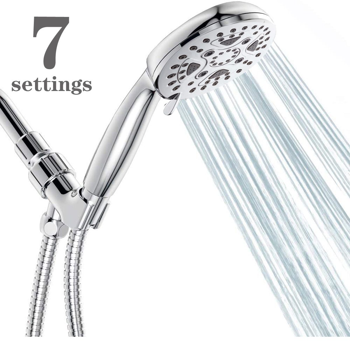 Bote de ducha de baño para el hogar europeo y americano transfronterizo, cabezal de ducha, cabezal de ducha presurizado con 7 funciones