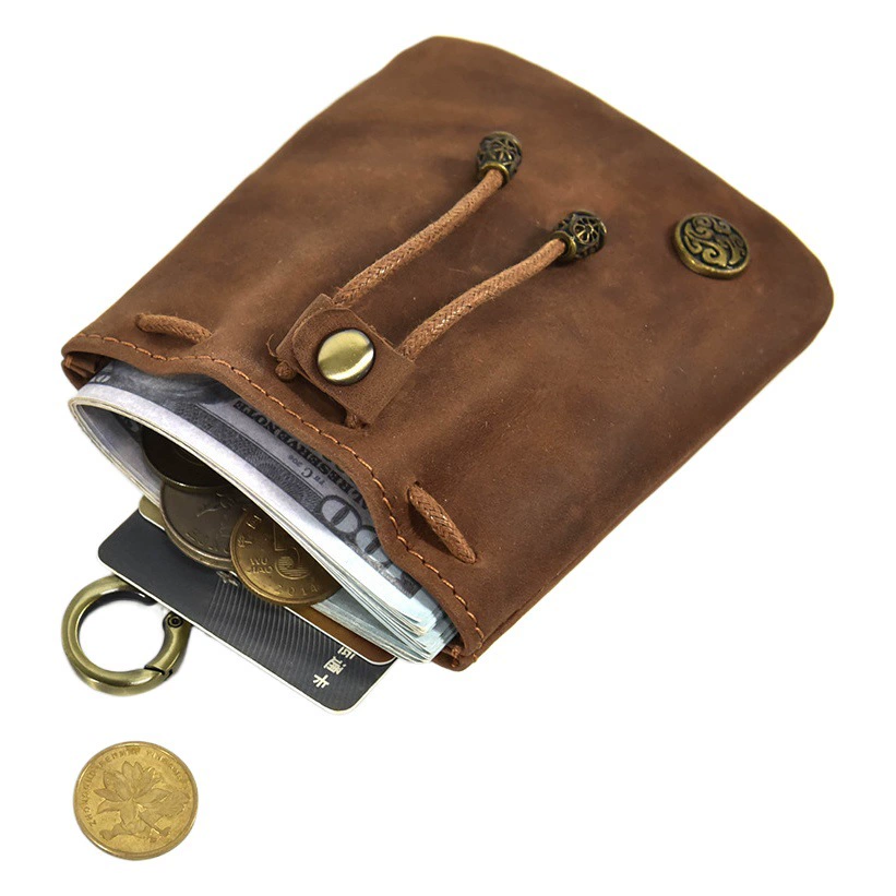 Трансграничный новый креативный Кошелек для монет в японском стиле, Женская винтажная кожаная сумка ручной работы из растительного дубления, измельченная Серебряная мини-сумка для монет