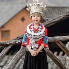 三月三民族服装儿童广西少数民族女童服饰苗族幼儿蓬蓬裙旅拍衣服