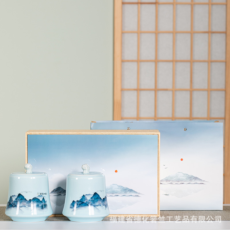 茶叶包装礼盒空新款通用半斤绿茶红茶叶罐陶瓷中号密封罐厂家直销