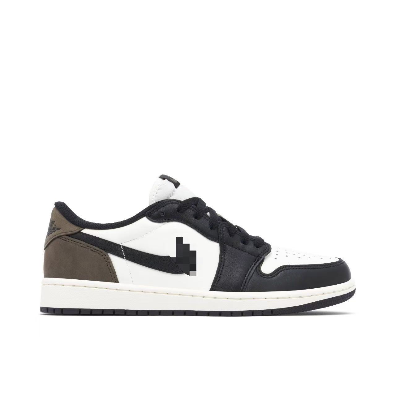Aj1 cowhide black and white brown