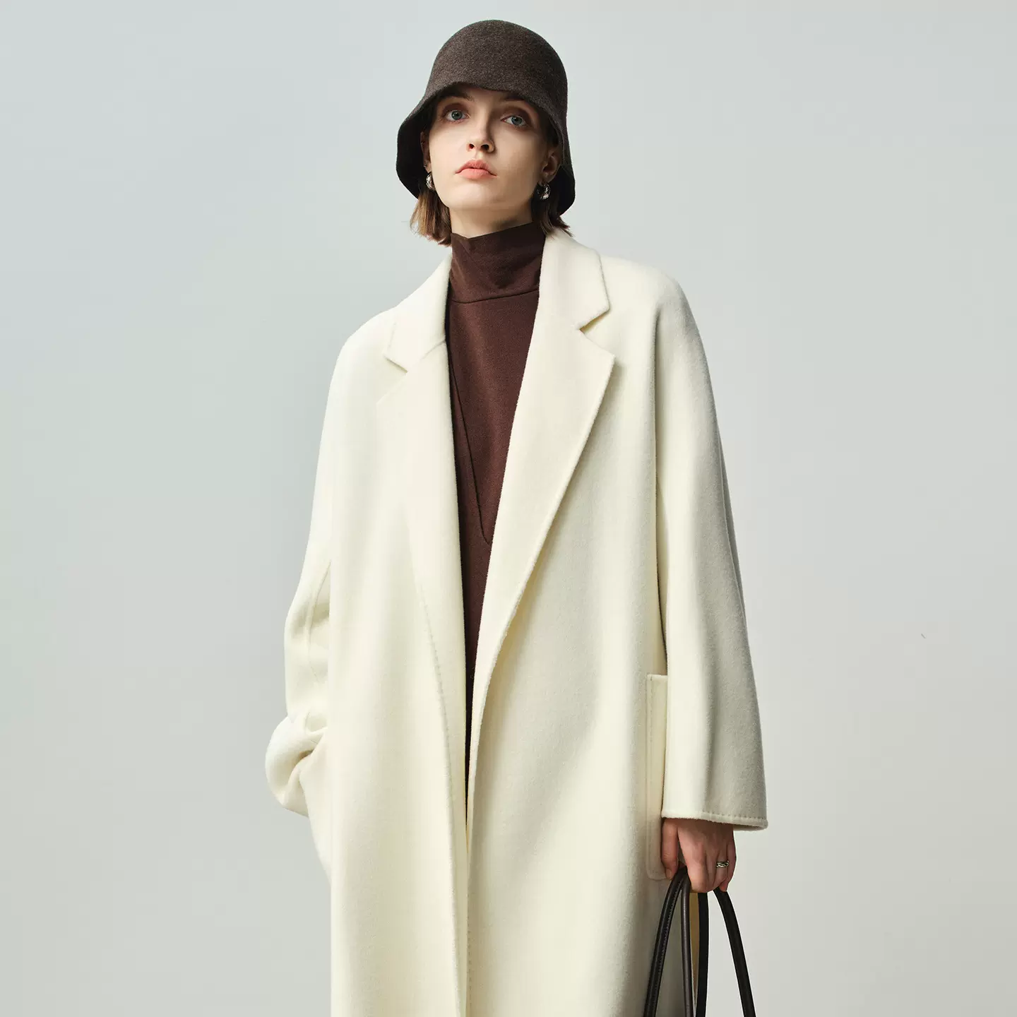 [本初]M家慵懒风浴袍双面羊绒大衣女秋冬长款系带高级感毛呢外套