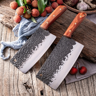 Sanhe steel kitchen knife forging clip steel cutting knife household Chinese knife cutting meat and vegetables handmade sharp 9Cr high hardness