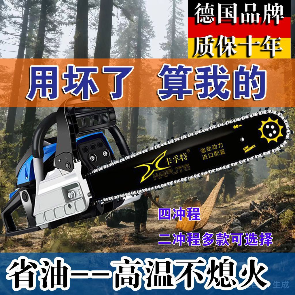 德国进口大马力四冲程纯汽油油锯汽油锯伐木锯省油砍树机锯子电锯