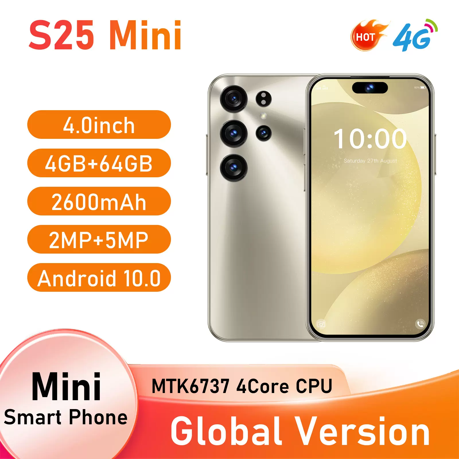 跨境智能手机S25 Min迷你智能手机4+64G双卡双待mini安卓备用机