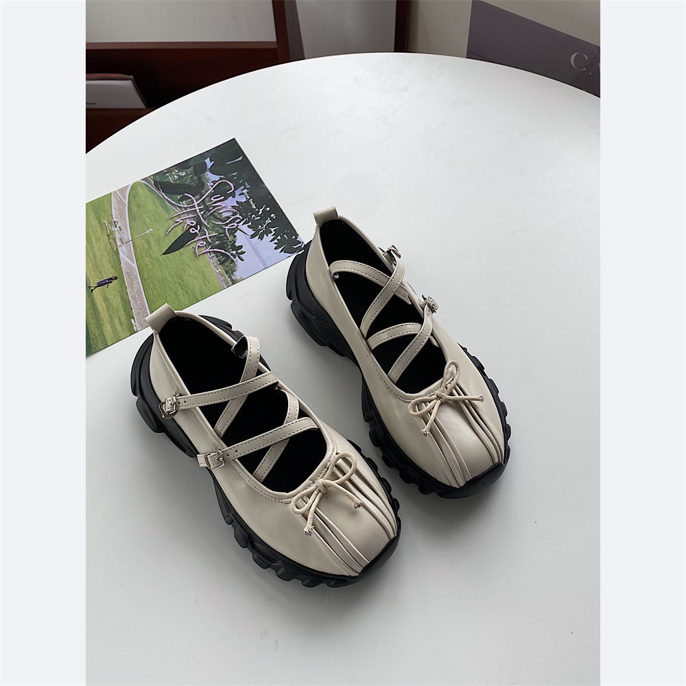 Modische und trendige Damenschuhe, flacher Mund, Ballettschuhe mit dicker Sohle, sportliche Mary-Jane-Schuhe, Mädchen-Retro-Nischen-Casual-vielseitiger, funktioneller Papa_voghion.com
