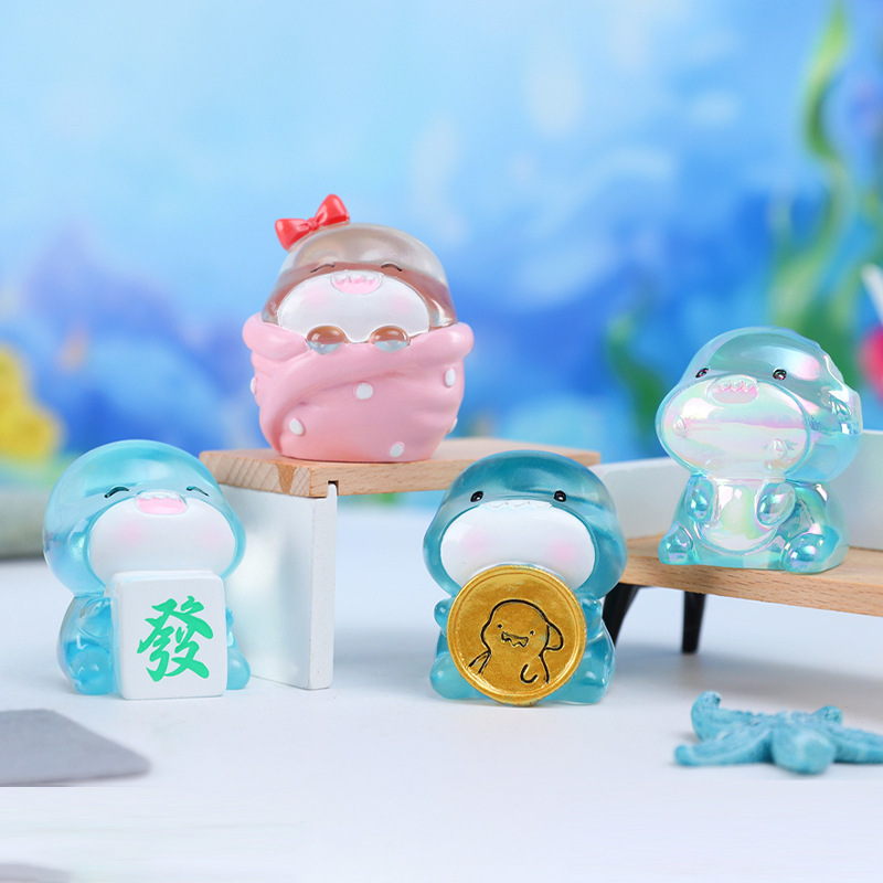 Cute adorable pet shark melon party tide play blind box hand-held peripheral personality furniture decorations a generation of hair