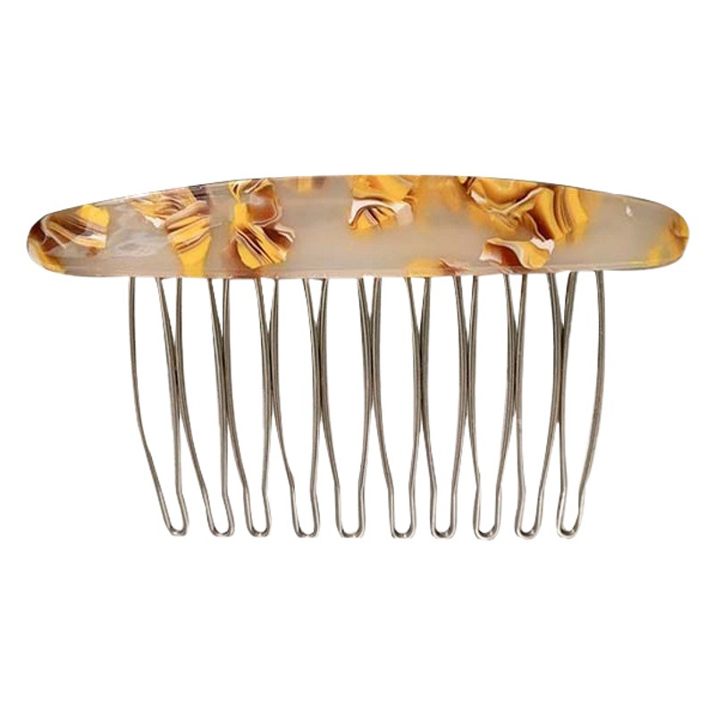 Flequillo en la frente insertar peine pelo roto acabado artefacto acetato horquilla Cabeza trasera femenina insertar reverso peine del pelo horquilla del tocado