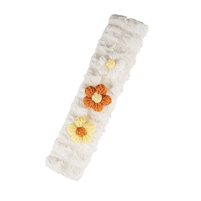 Decoration Supplies, Seat belt shoulder pad - puff-shoulder-patch-puff-flower-yellow-orange-white