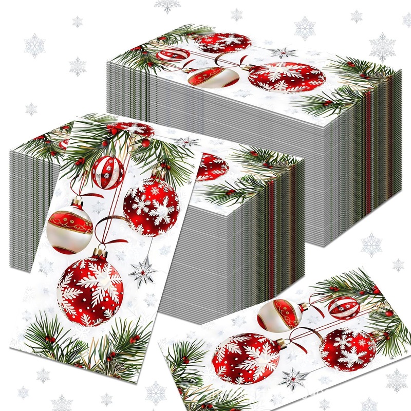 Czj075クリスマスクリスマスボールパーティークリスマスロングティッシュ祝日食器パーティー使い捨てティッシュ|undefined