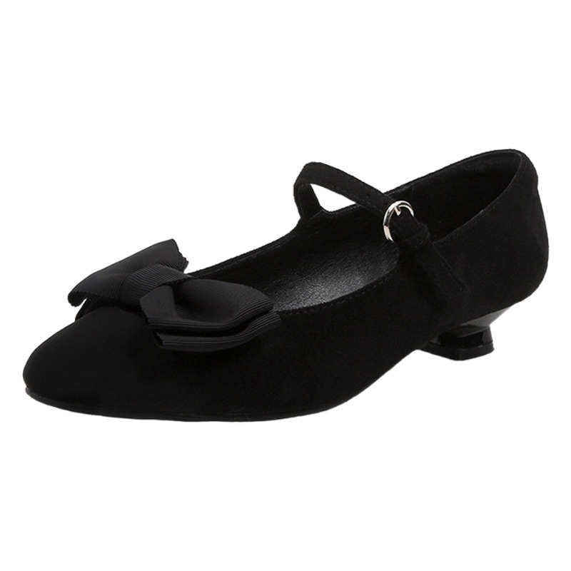 Zapatos Mary Jane con Correa y Punta Redonda para Mujer, Estilo Coreano, Novedad de Primavera 2025, con Lazo Dulce, Estilo Influencer
