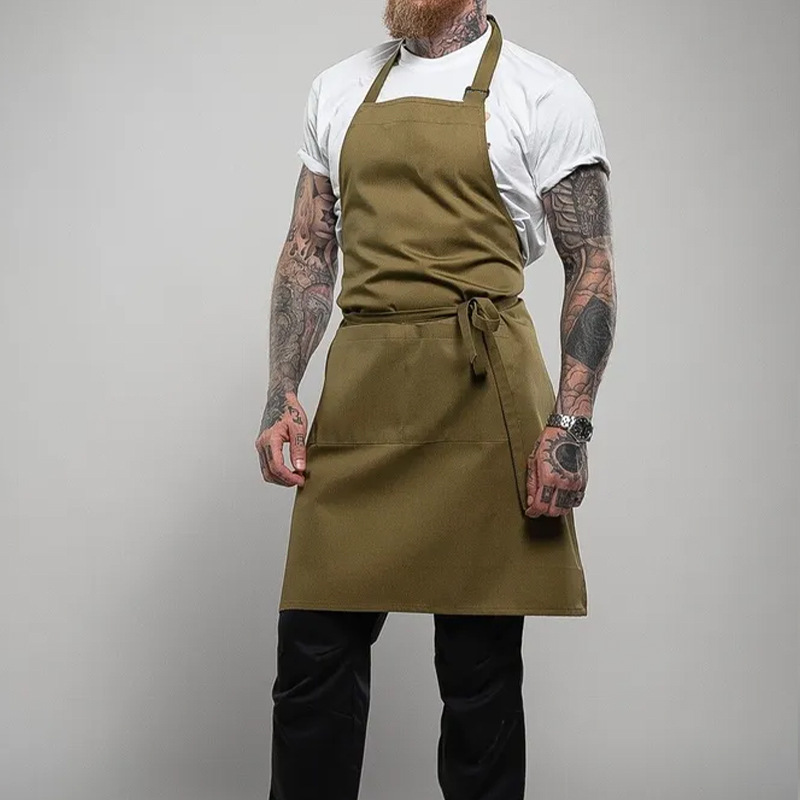 Nuevos herramientas transfronterizas nigerianos delantal impermeable logo personalizado correa larga cuello barista ropa de trabajo delantal publicitario