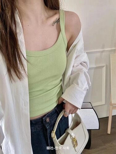 Leting~Versatile summer all-in-one camisole, comfortable and slim fit, beautiful back, outer wear with chest padding, inner top