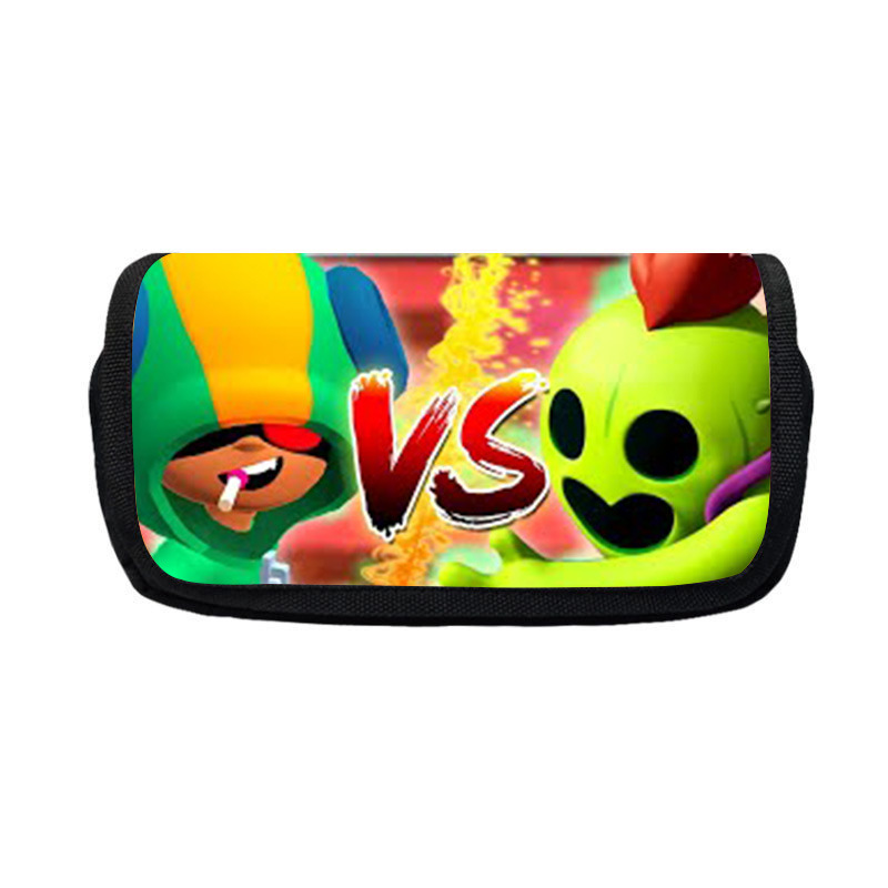 Nuevo salvaje bolsas de lápiz de estudiantes de gran capacidad caja de papelería personaje creativo de niños caja de lápiz doble lote transfronterizo