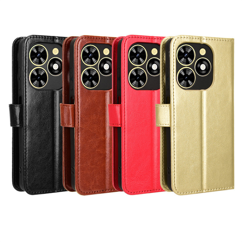 Applicable to Tecno Spark Go 2024/Spark 20C/Pop 8 mobile phone case flip card leather case crazy +