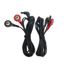 1.5米长 安规2.35MM 全黑电极线 二针线/二扣线 按摩器
